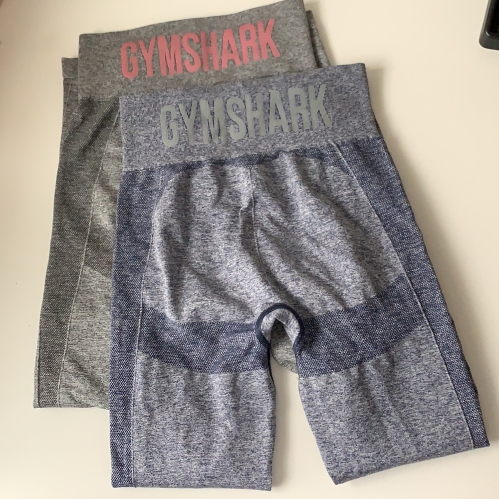 Gymshark Flex High Waisted Leggings (charcoal pink/marl & navy marl/light grey)